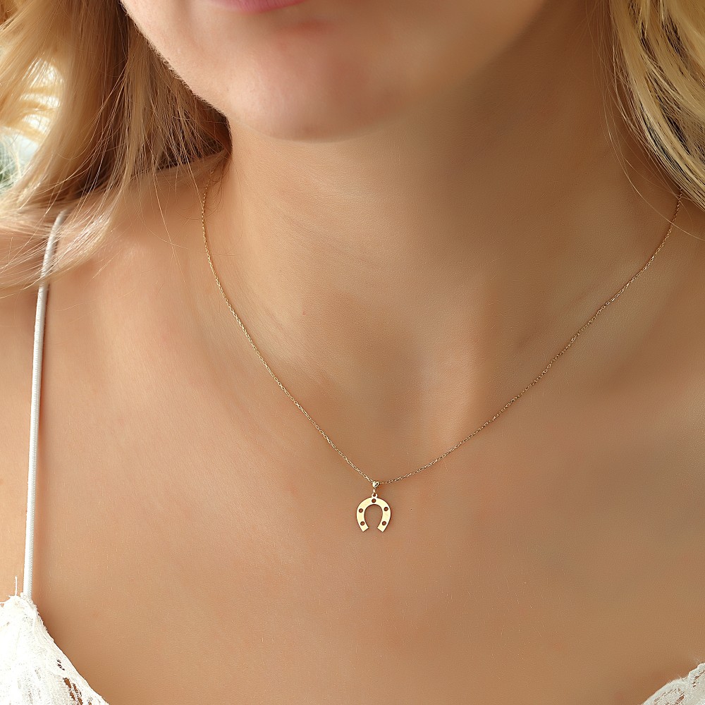 Glorria 14k Solid Gold Luck Necklace