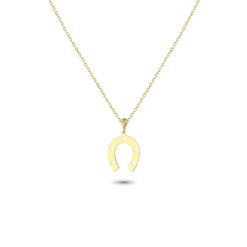 Glorria 14k Solid Gold Luck Necklace Glorria 14k Solid Gold Luck Necklace