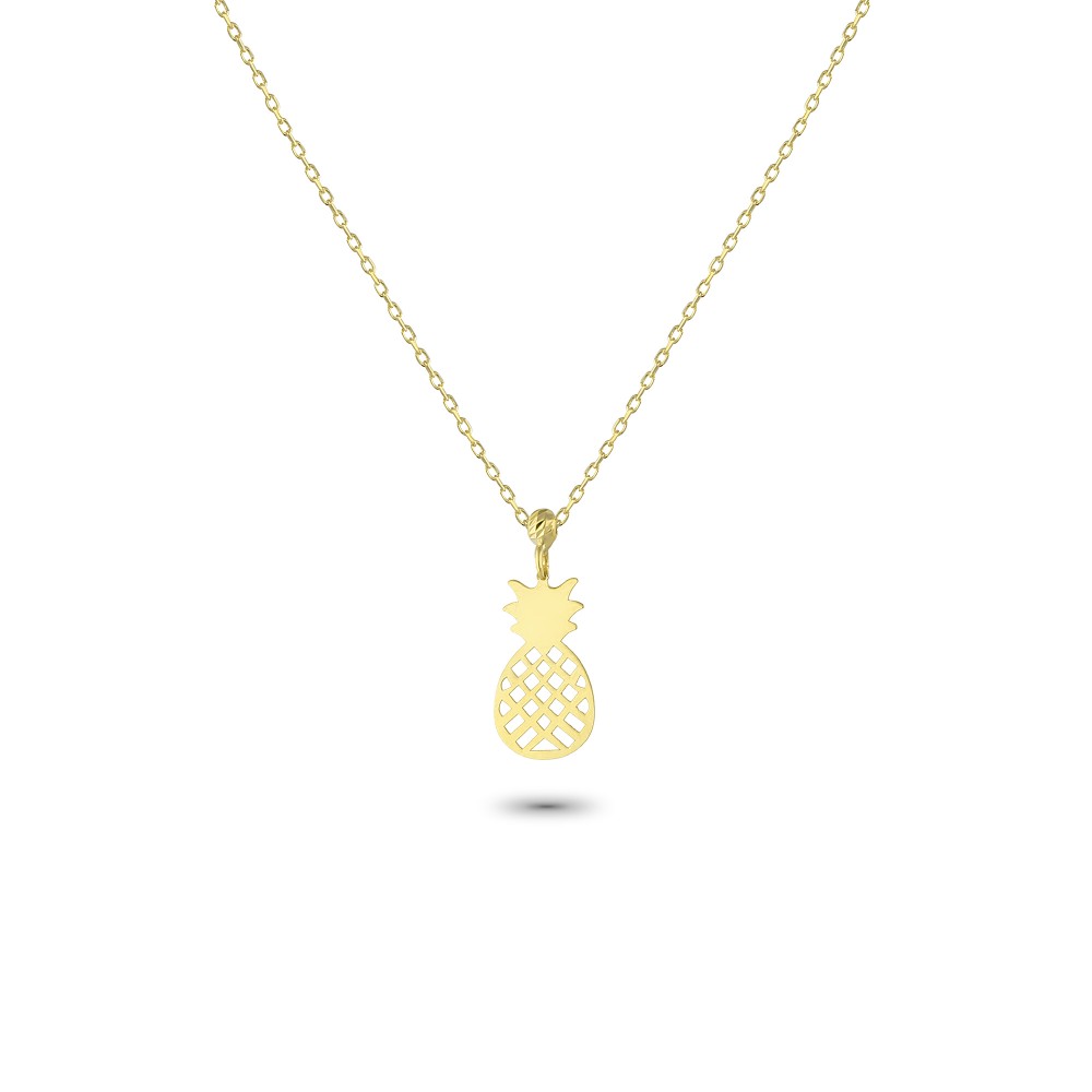 Glorria 14k Solid Gold Pineapple Necklace