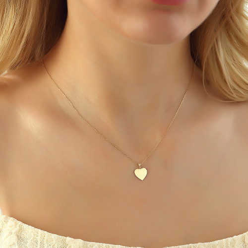 Glorria 14k Solid Gold Heart Necklace Glorria 14k Solid Gold Heart Necklace