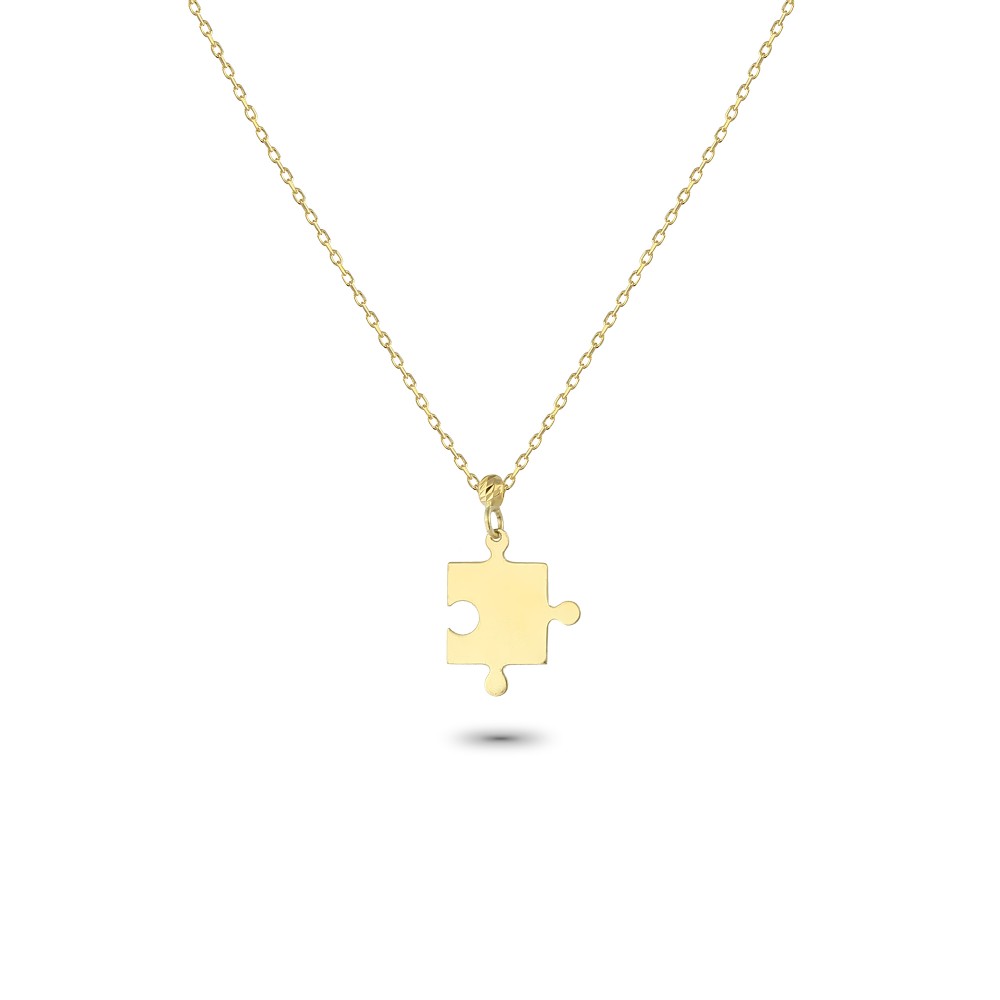 Glorria 14k Solid Gold Puzzle Necklace