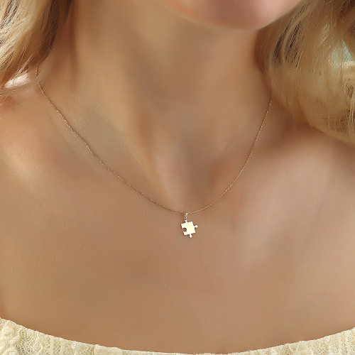 Glorria 14k Solid Gold Puzzle Necklace Glorria 14k Solid Gold Puzzle Necklace