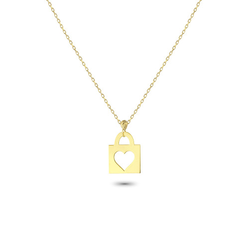 Glorria 14k Solid Gold Heart Lock Necklace Glorria 14k Solid Gold Heart Lock Necklace