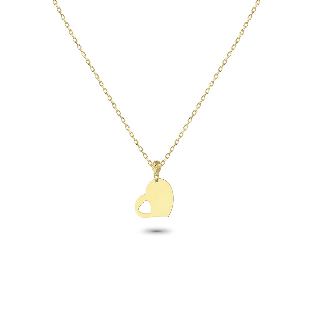 Glorria 14k Solid Gold Heart Necklace