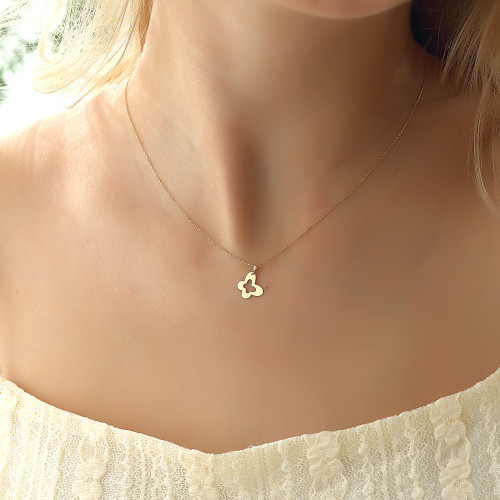 Glorria 14k Solid Gold Butterfly Necklace Glorria 14k Solid Gold Butterfly Necklace