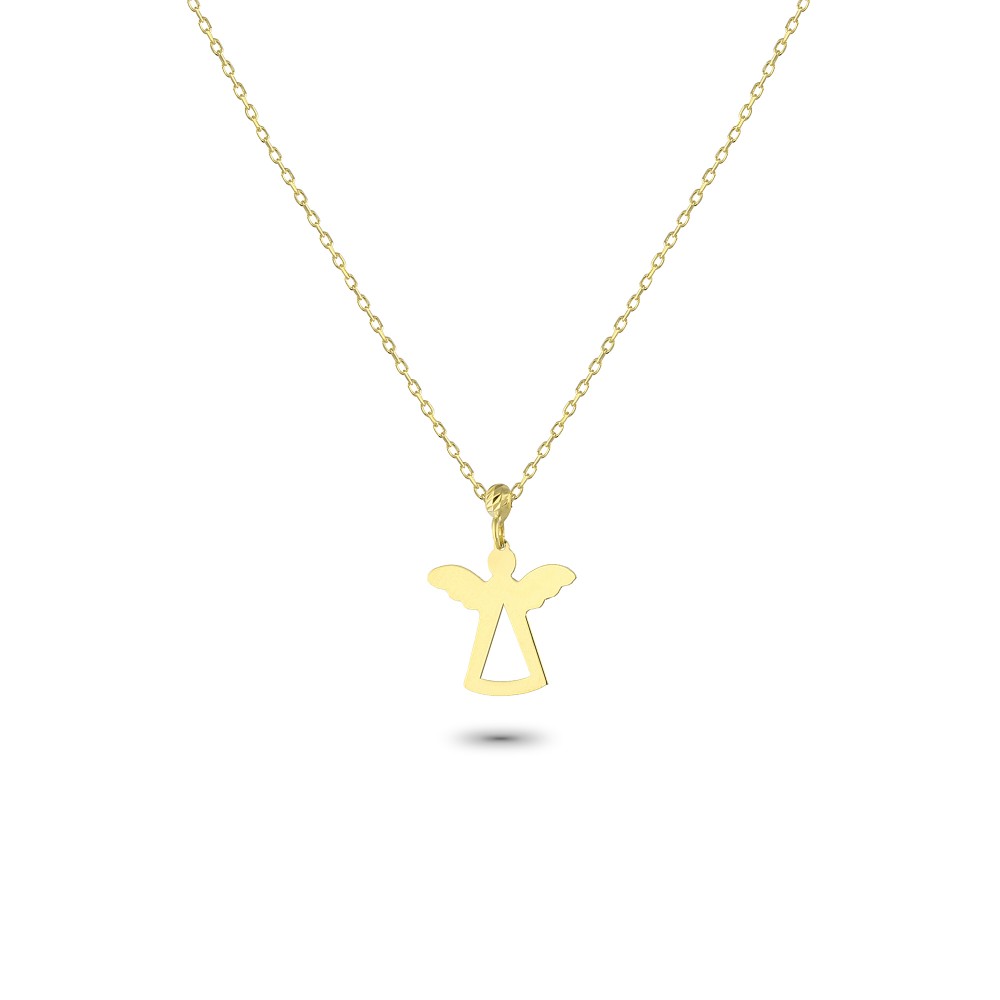 Glorria 14k Solid Gold Angel Necklace