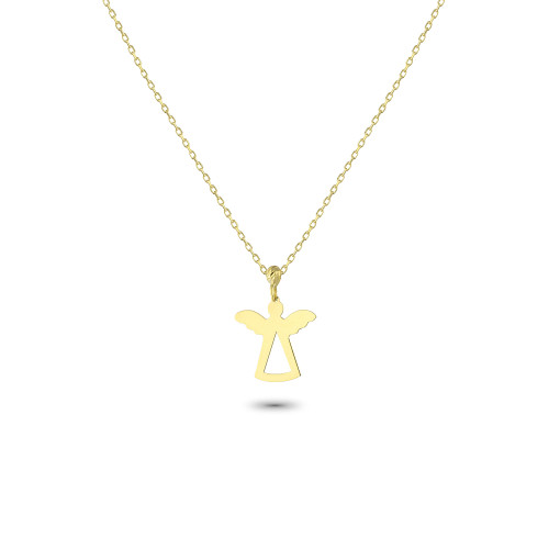 Glorria 14k Solid Gold Angel Necklace