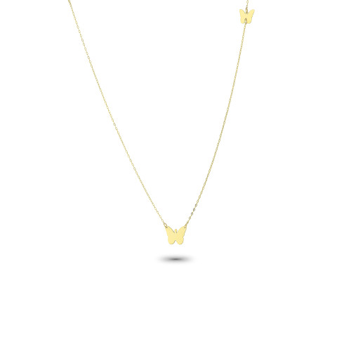 Glorria 14k Solid Gold Butterfly Necklace Glorria 14k Solid Gold Butterfly Necklace