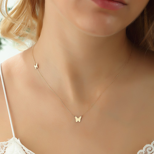 Glorria 14k Solid Gold Butterfly Necklace Glorria 14k Solid Gold Butterfly Necklace