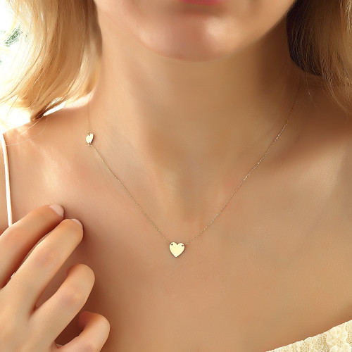 Glorria 14k Solid Gold Heart Necklace Glorria 14k Solid Gold Heart Necklace
