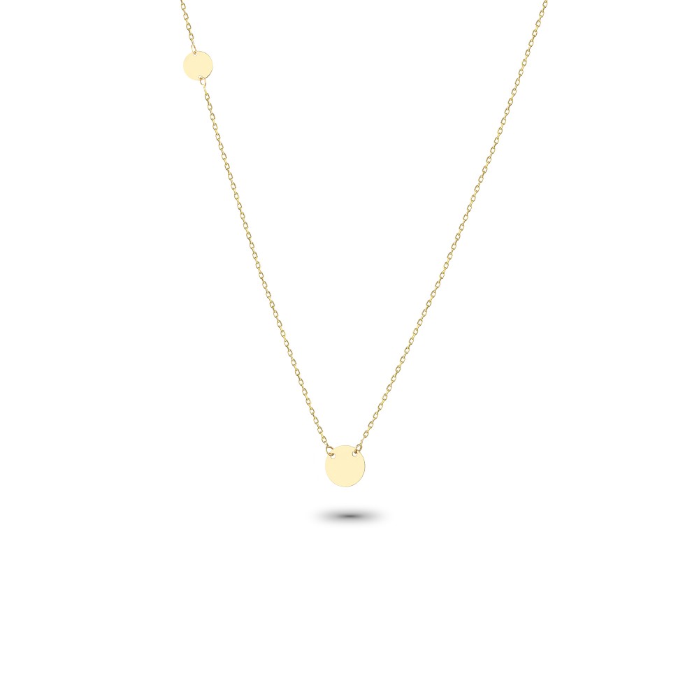 Glorria 14k Solid Gold Circle Necklace