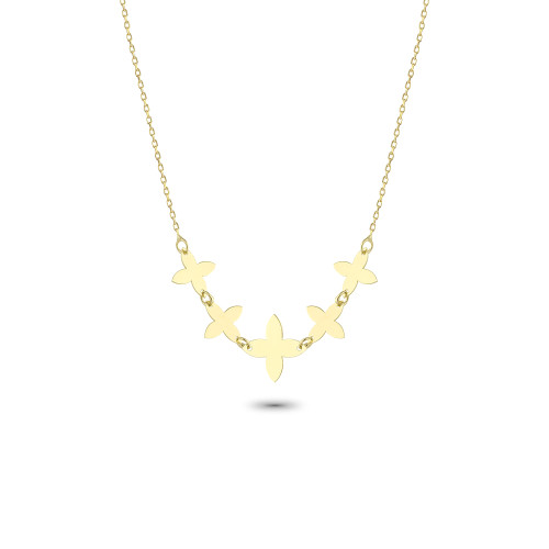 Glorria 14k Solid Gold Flower Necklace Glorria 14k Solid Gold Flower Necklace