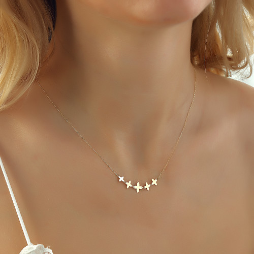 Glorria 14k Solid Gold Flower Necklace Glorria 14k Solid Gold Flower Necklace