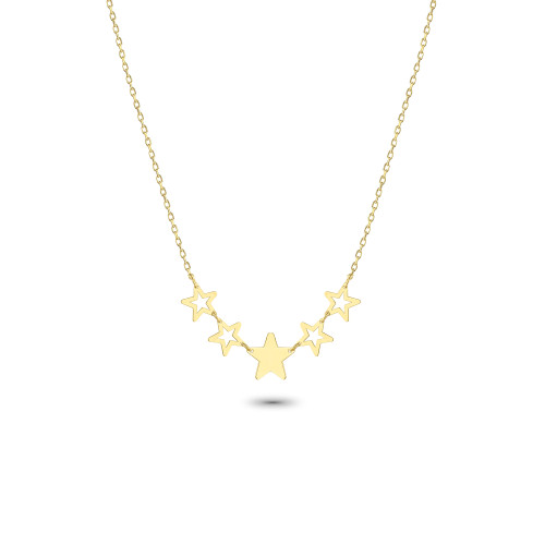 Glorria 14k Solid Gold Star Necklace