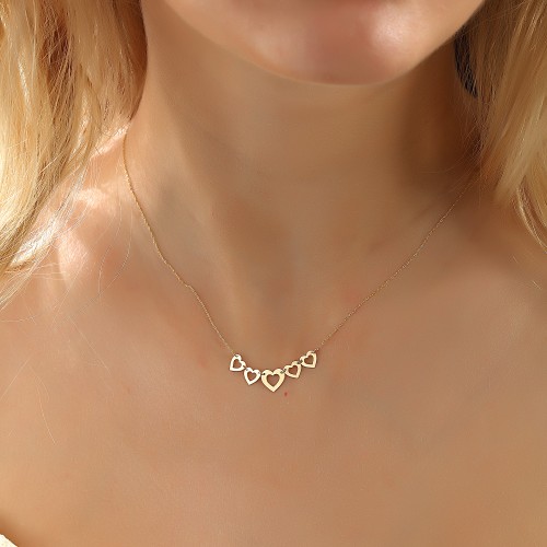 Glorria 14k Solid Gold Heart Necklace Glorria 14k Solid Gold Heart Necklace