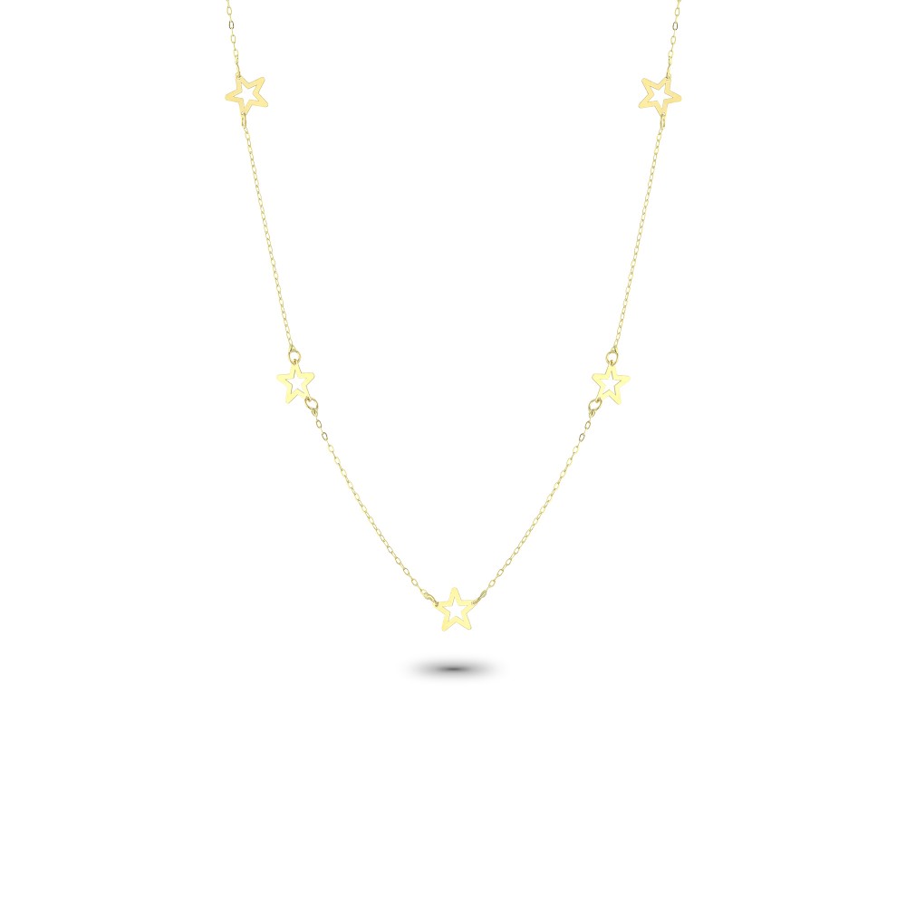 Glorria 14k Solid Gold Star Necklace