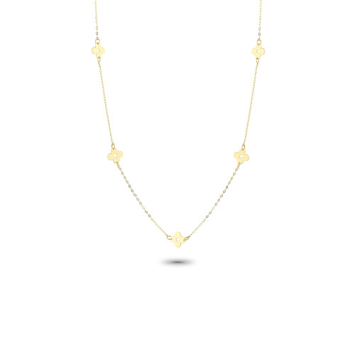 Glorria 14k Solid Gold Flower Necklace Glorria 14k Solid Gold Flower Necklace