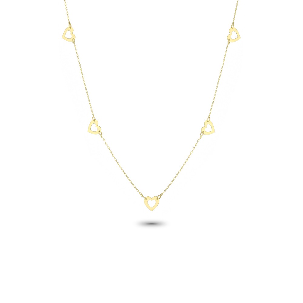 Glorria 14k Solid Gold Heart Necklace