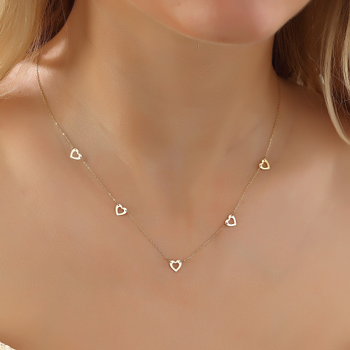 Glorria 14k Solid Gold Heart Necklace Glorria 14k Solid Gold Heart Necklace