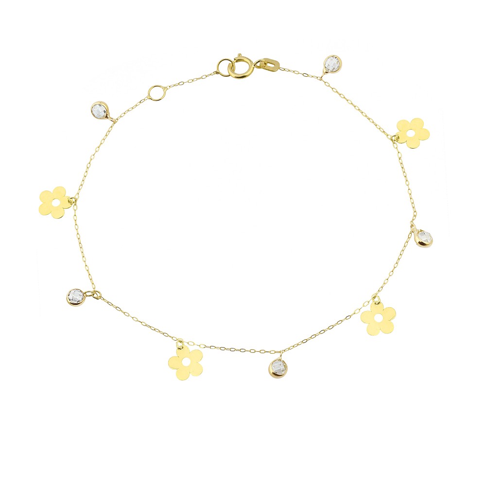 Glorria 14k Solid Gold Flower Bracelet