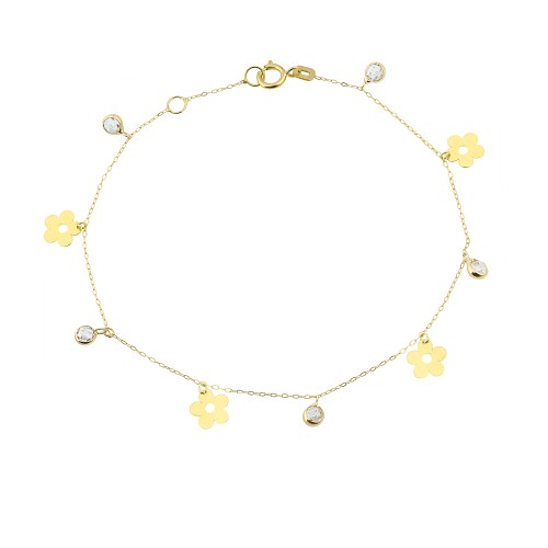 Glorria 14k Solid Gold Flower Bracelet Glorria 14k Solid Gold Flower Bracelet