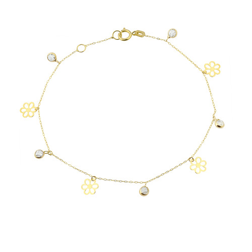 Glorria 14k Solid Gold Daisy Bracelet Glorria 14k Solid Gold Daisy Bracelet