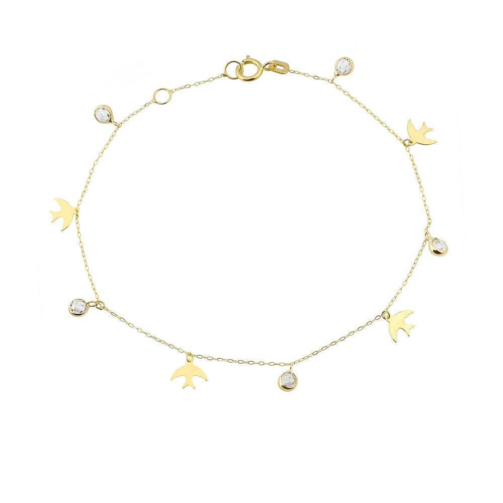 Glorria 14k Solid Gold Bird Bracelet