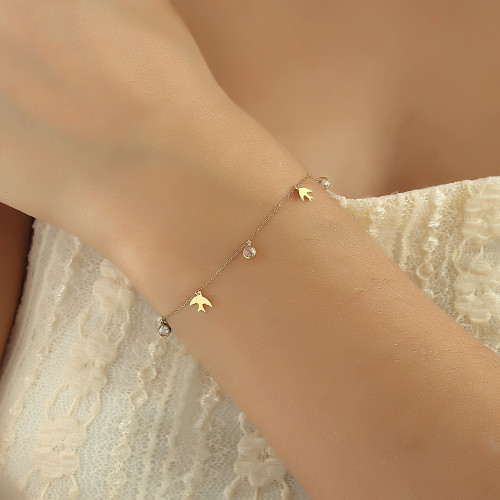 Glorria 14k Solid Gold Bird Bracelet Glorria 14k Solid Gold Bird Bracelet