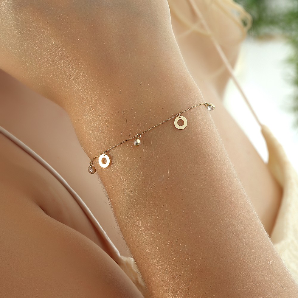 Glorria 14k Solid Gold Ring Bracelet