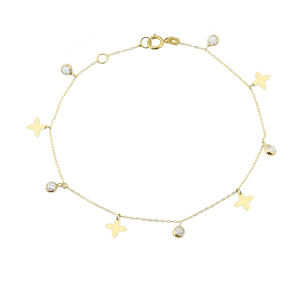 Glorria 14k Solid Gold Flower Bracelet