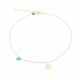 Glorria 14k Solid Gold Turquoise Stone Helm Anklet