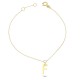 Glorria 14k Solid Gold Letter F Bracelet