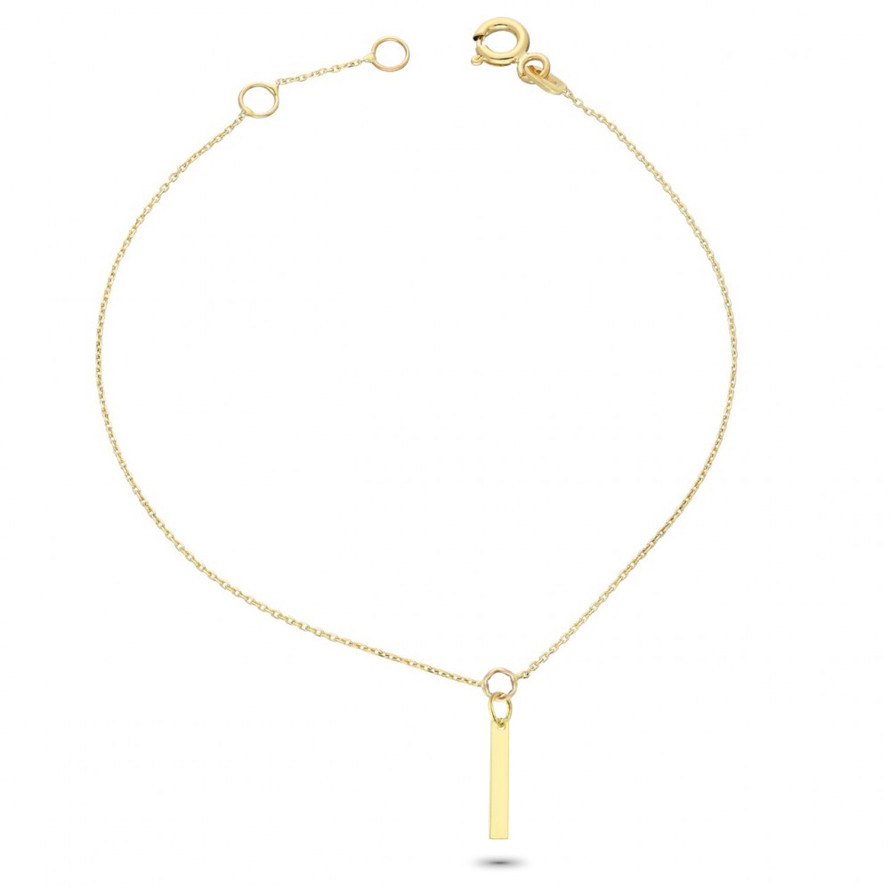 Glorria 14k Solid Gold Letter I Bracelet