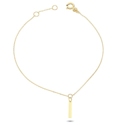 Glorria 14k Solid Gold Letter I Bracelet