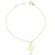 Glorria 14k Solid Gold Letter N Bracelet