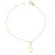 Glorria 14k Solid Gold Letter V Bracelet