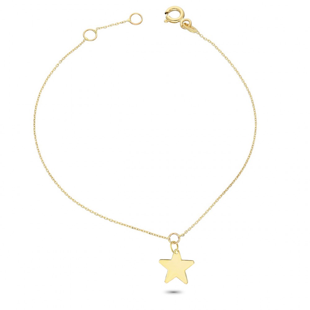 Glorria 14k Solid Gold Star Bracelet