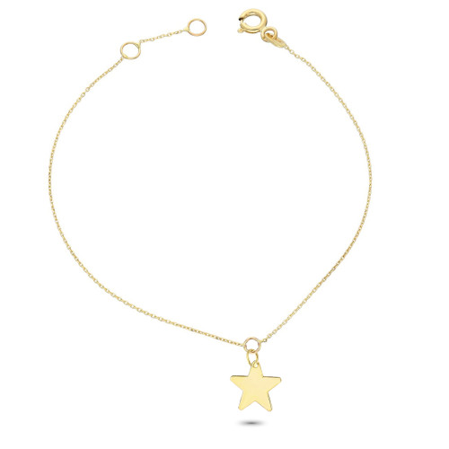Glorria 14k Solid Gold Star Bracelet Glorria 14k Solid Gold Star Bracelet