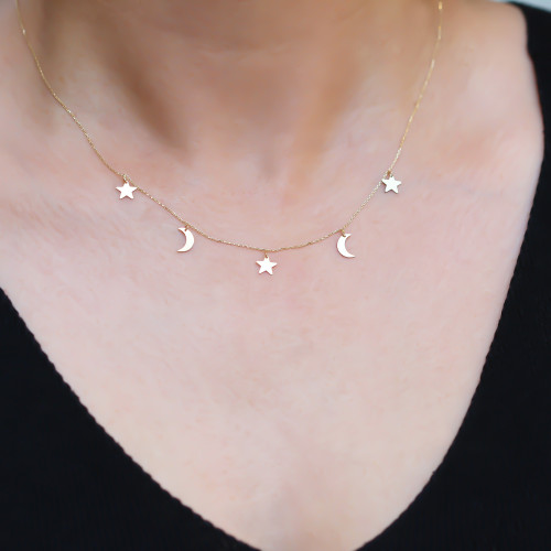 Glorria 14k Solid Gold Luck Necklace