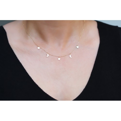 Glorria 14k Solid Gold Luck Necklace Glorria 14k Solid Gold Luck Necklace