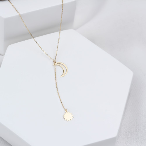 Glorria 14k Solid Gold Mihrimah Necklace