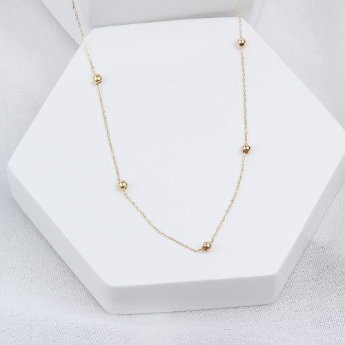 Glorria 14k Solid Gold Ball Necklace Glorria 14k Solid Gold Ball Necklace