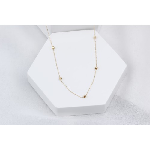 Glorria 14k Solid Gold Ball Necklace Glorria 14k Solid Gold Ball Necklace