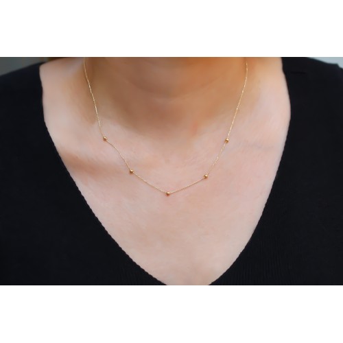 Glorria 14k Solid Gold Ball Necklace Glorria 14k Solid Gold Ball Necklace