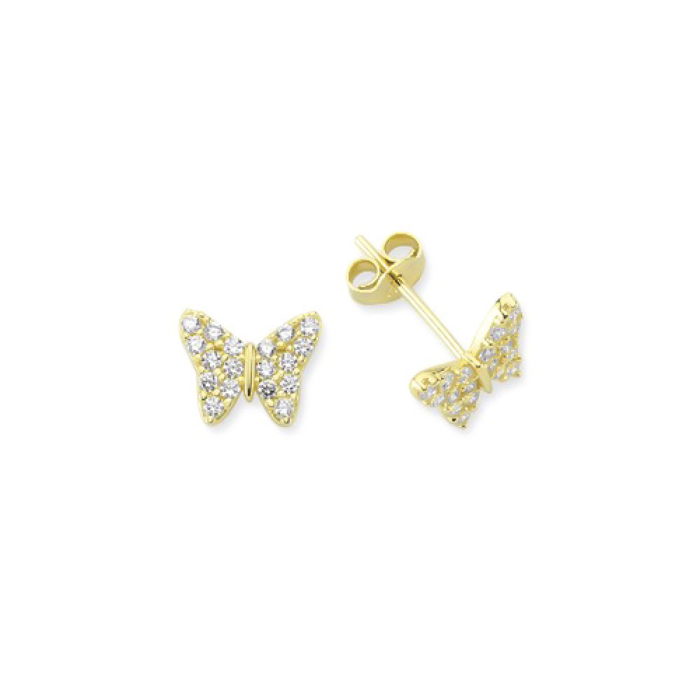 Glorria 14k Solid Gold Butterfly Earring