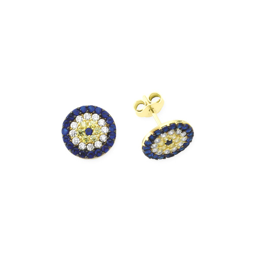 Glorria 14k Solid Gold Evil Eye Earring Glorria 14k Solid Gold Evil Eye Earring