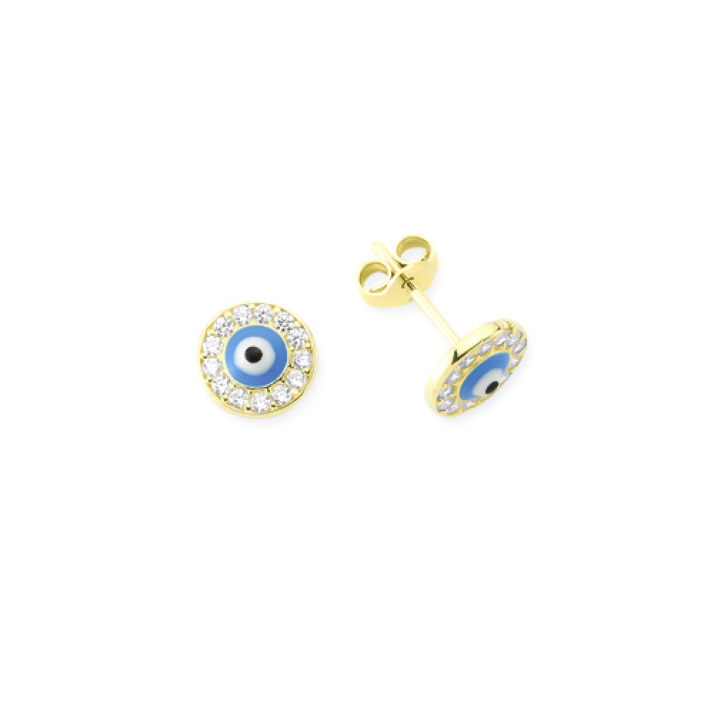 Glorria 14k Solid Gold Eye Bead Earring