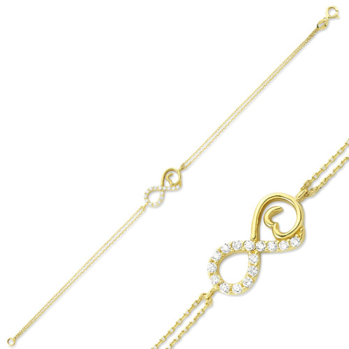 Glorria 14k Solid Gold Infinity Bracelet Glorria 14k Solid Gold Infinity Bracelet