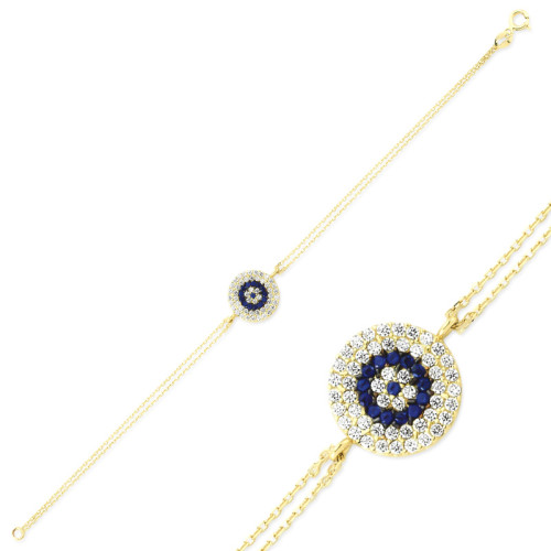 Glorria 14k Solid Gold Evil Eye Bead Bracelet Glorria 14k Solid Gold Evil Eye Bead Bracelet