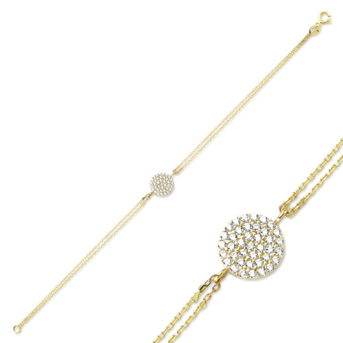 Glorria 14k Solid Gold Pave Bracelet Glorria 14k Solid Gold Pave Bracelet